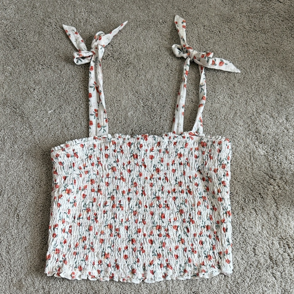 Abercrombie Peach Pattern Smocked Top